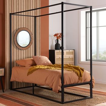 Farringdon Black Metal 3ft Single Four Poster Bed