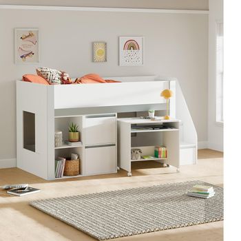 Gaia Midsleeper White Bed