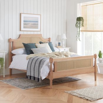Gevena Oak Rattan 5ft King Size Bed
