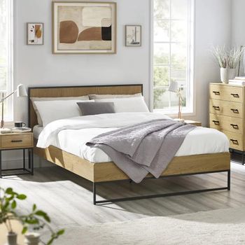 Harlow Light Oak Effect Bed - Sizes Available