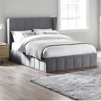Katie Grey Fabric Ottoman Storage Bed - Sizes Available