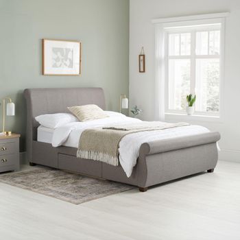 Lancaster Grey Fabric 5ft King Size Bed