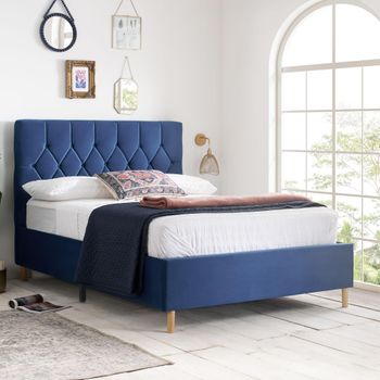 Loxley Blue Fabric Bed - Sizes Available