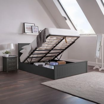 Maine Black Ottoman Storage Bed - Sizes Available