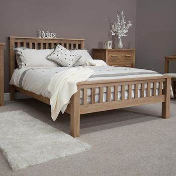 Opus Oak Slatted Bed - Sizes Available