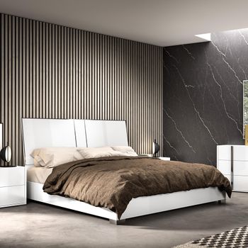 Modern Bianca White Bed - Sizes Available