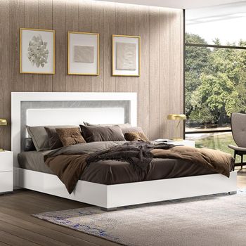 Modern Mara White Bed - Sizes Available