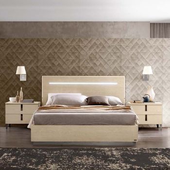 Ambra Italian Sand Birch Bed - Sizes Available
