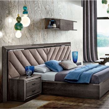 Elite Italian Silver Birch Upholstered Boiserie Headboard - Sizes Available