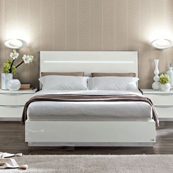 Onda Italian White Bed - Sizes Available