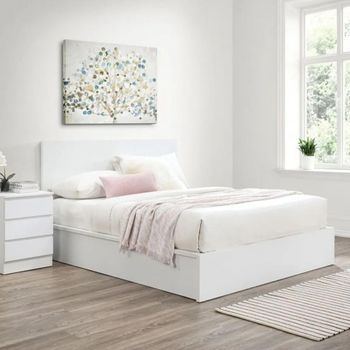 Oslo White Ottoman Storage Bed - Sizes Available