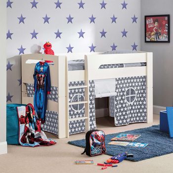 Pluto Midsleeper White Grey Star Tent Bed