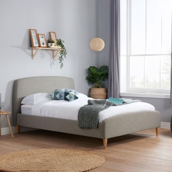 Quebec Grey Fabric Bed - Sizes Available