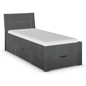Aditio High Gloss Grey 3ft Single Bed