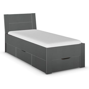 Aditio Metallic Dark Grey 3ft Single Bed