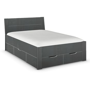 Aditio High Gloss Grey 4ft 6in Double Bed
