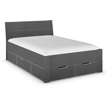 Aditio Metallic Dark Grey 4ft 6in Double Bed