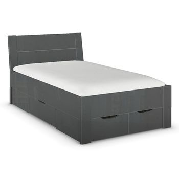 Aditio High Gloss Grey 4ft Small Double Bed