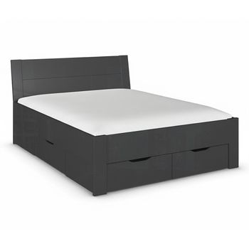 Aditio High Gloss Grey 5ft King Size Bed