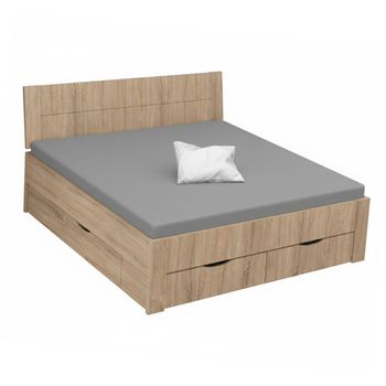Aditio Sonoma Oak 6ft Queen Size Bed