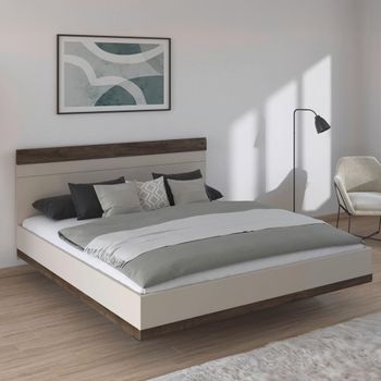 Sajo Champagne and Atlantic Dark Oak 6ft Queen Size Bed