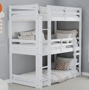 Tressa Kids Triple White Bunk Bed