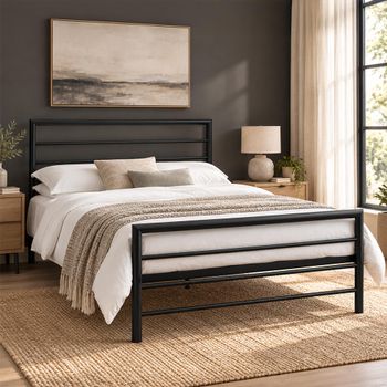 Urban Matt Black Metal 4ft Small Double Bedstead