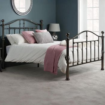 Victoria Black Nickel Metal Bed Frame - Sizes Available