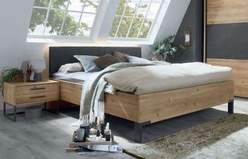 Breda Bianco Oak Anthracite Cushion Headboard - Sizes Available