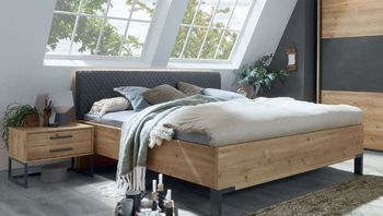 Breda Bianco Oak Upholstered Cushion Headboard - Sizes Available
