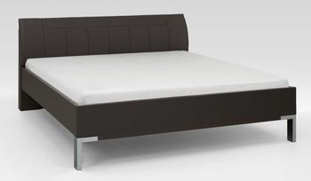 Tokio Havana Leather Cushion Silver Angled Feet 5ft King Size 150cm x 200cm Bed