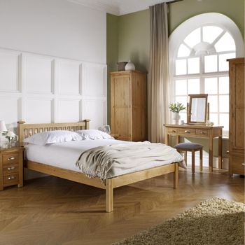 Woburn Rustic Oak Bed - Sizes Available