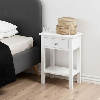 Linnea White 1 Drawer Bedside Table