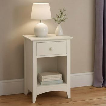 Cameo White 1 Drawer Bedside Cabinet
