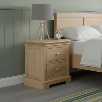 Cromwell Oak 2 Drawer Bedside Cabinet