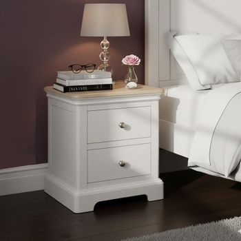 Cromwell Grey Painted 2 Drawer Bedside Cabinet