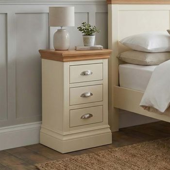 Versailles Ivory Painted 3 Drawer Compact Bedside Cabinet