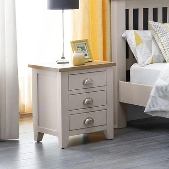 Richmond Grey 3 Drawer Bedside Cabinet