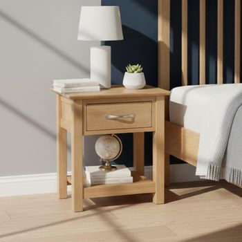Nimbus Oak 1 Drawer Bedside Table