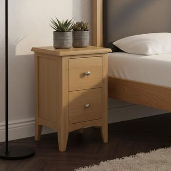 Kilkenny Oak 2 Drawer Narrow Bedside Cabinet