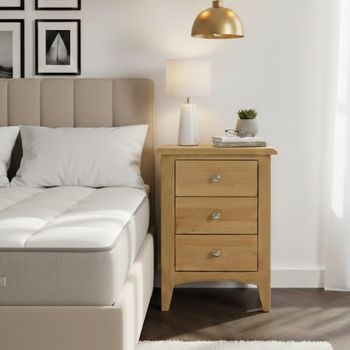 Kilkenny Oak 3 Drawer Bedside Cabinet