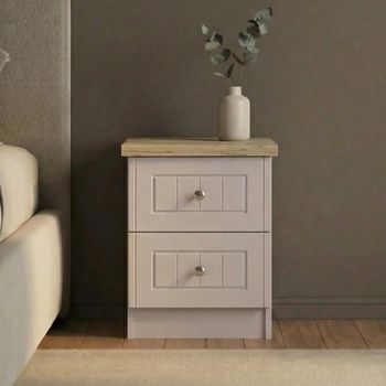 Vienna Cashmere 2 Drawer Bedside Cabinet