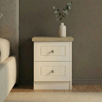 Vienna Cream 2 Drawer Bedside Cabinet