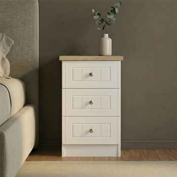 Vienna Porcelain 3 Drawer Bedside Cabinet