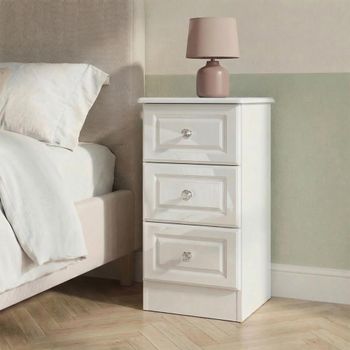 Balmoral White Gloss 3 Drawer Bedside Cabinet