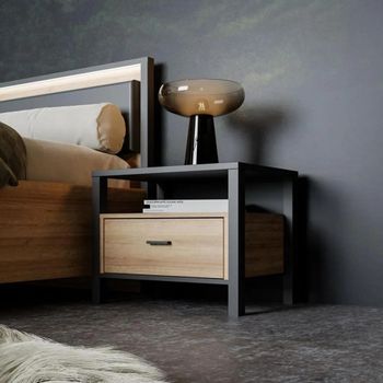 High Rock Oak 1 Drawer Bedside Table