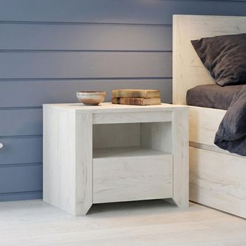 Angel White 1 Drawer Bedside Cabinet