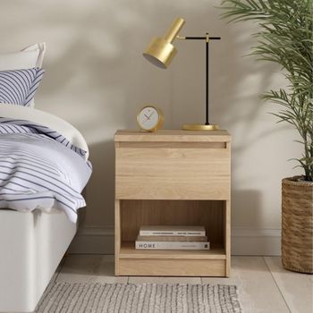 Naia Oak 1 Drawer Bedside Cabinet