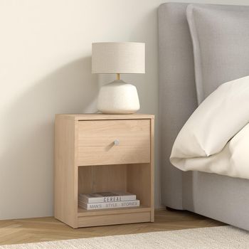 May Oak 1 Drawer Bedside Cabinet