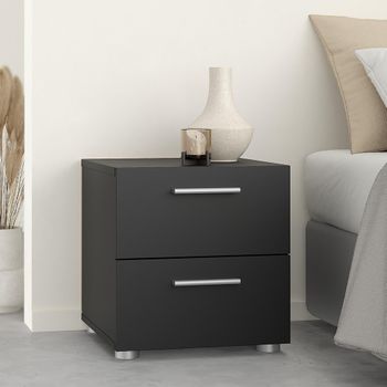 Pepe Black 2 Drawer Bedside Cabinet